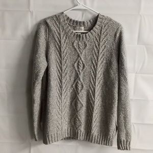 Women's St Johns Bay cable knit sweater large grey